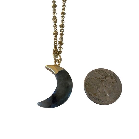 Celestial Layered Necklace in Matte Gold Tone. - Picture 5 of 5